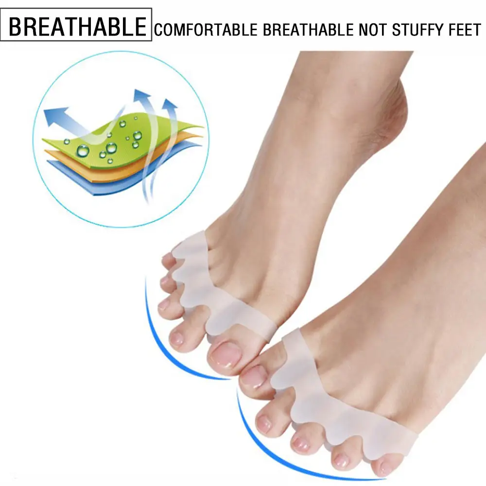 

2Pcs Toe Separator Correction Hallux Valgus Corrector Silicone Orthopedic Hammer Separator Straightener Spreader Foot Care Tool