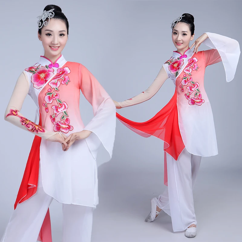 Chinese costume hanfu classical dance costume national dance costume yangko clothing adult fan dance traditional dance costume chinese style hanfu yangko dance clothes squares fan dance national dance clothes stage dance costume
