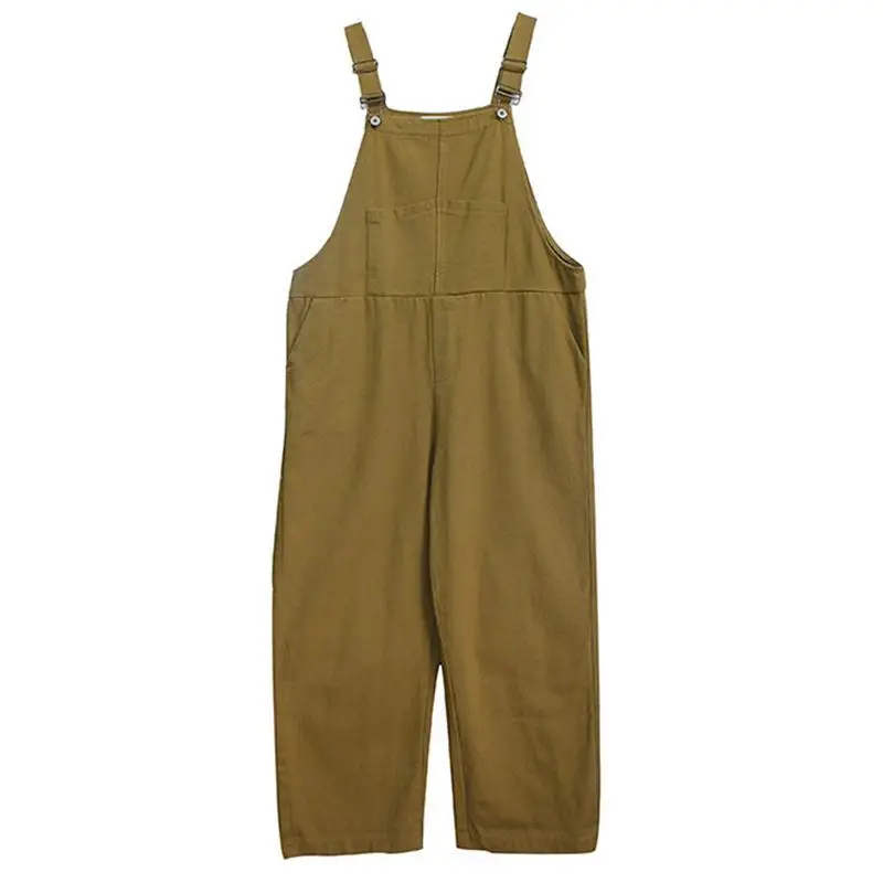 

Women Jumpsuits Autumn Vintage Street Style Students High Waist Loose Fit Daily Retro Pockets Wide Leg Overalls Chic BF Leisure