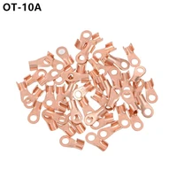 10pcs ot 10a 5 2mm dia red copper circular splice crimp terminal wire naked connector for 1 5 4 square cable free shipping