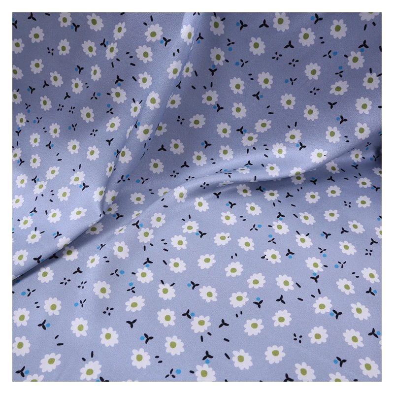 

Elegant Floret Digital Printing Stretch Satin Silk Fabric Printing Silk Handmade Shirt Cheongsam Cloth by Meter Sewing Material