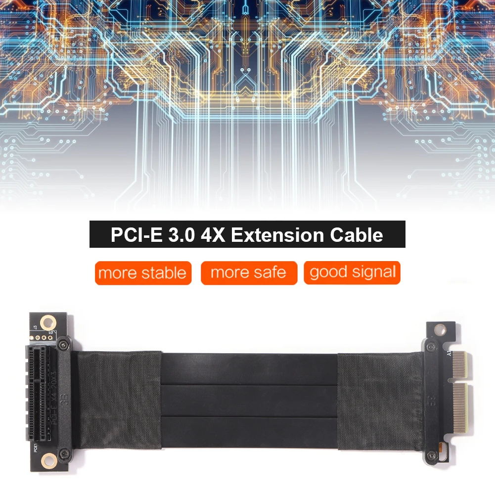 

Гибкий Удлинительный кабель EMI PCI-E PCI Express 3,0 4X 64P PCIe, карта расширения, экранированный конвертер, удлинитель, адаптер, шнур для настольного ком...