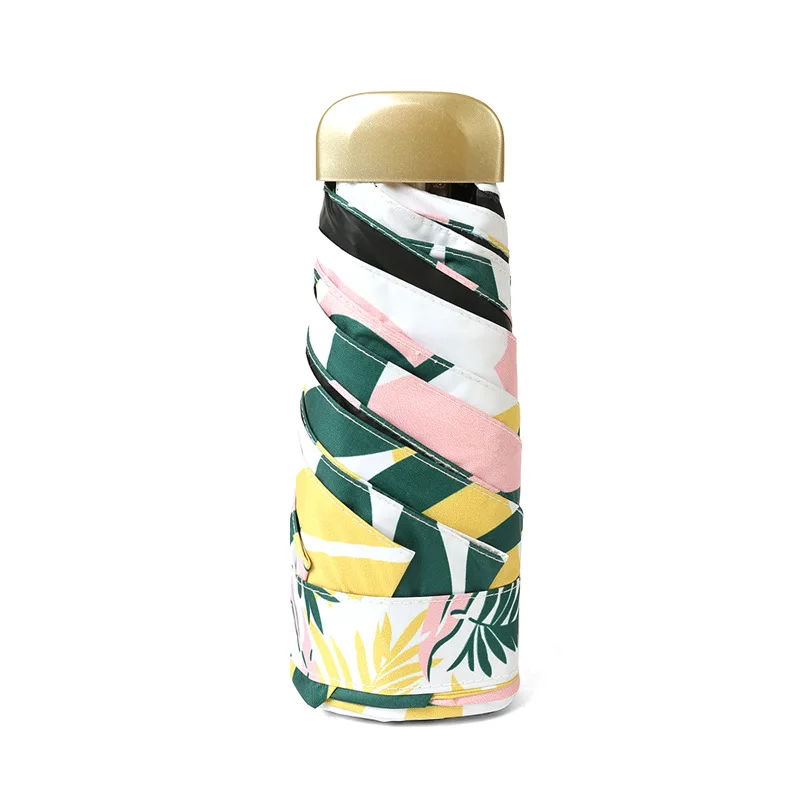 

Mini Pocket Small Size Rain Umbrella Women Anti UV Parasol Windproof Light 5 Folding Portable Umbrella for Boy Girl