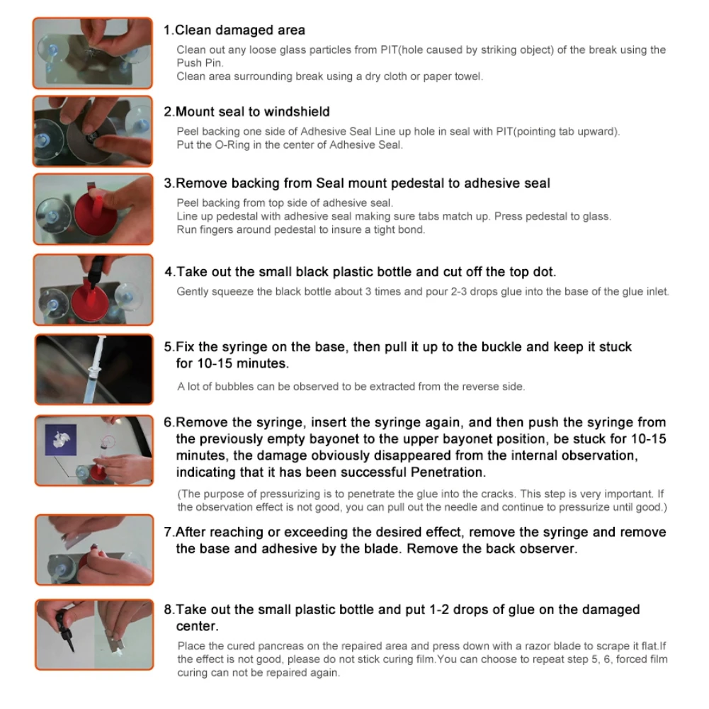 

Car Windshield Repair Tool DIY Window Repair Windscreen Glass Scratch Crack Restore Kit New Style