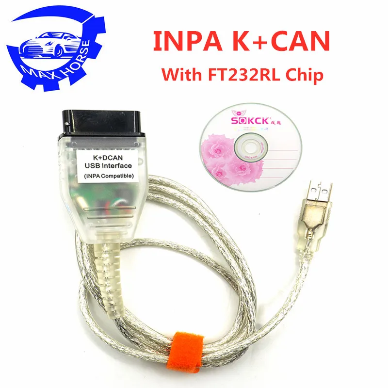 Лучшее качество для BMW INPA K + CAN с FT232RQ лучше чем FT232RL чип переключателем DCAN USB