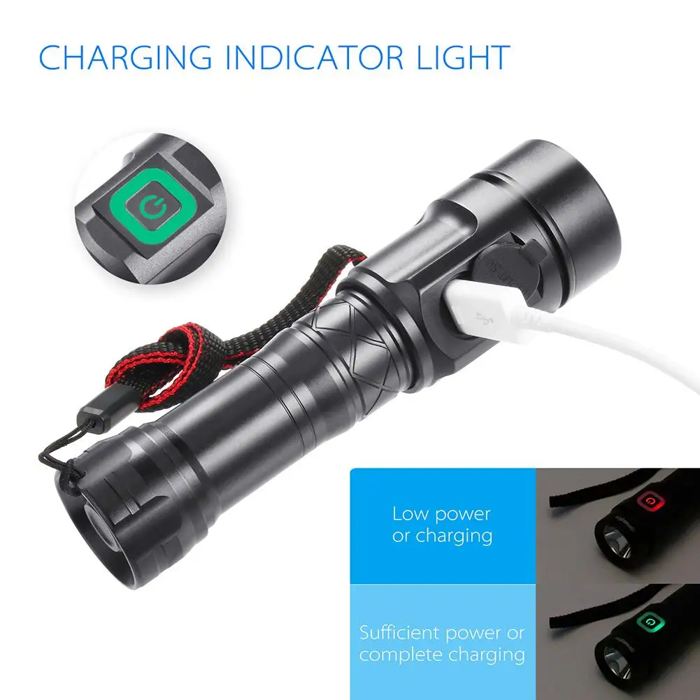 Высококачественный светодиодный фонарик в подарок суперъяркий 18650 с Usb