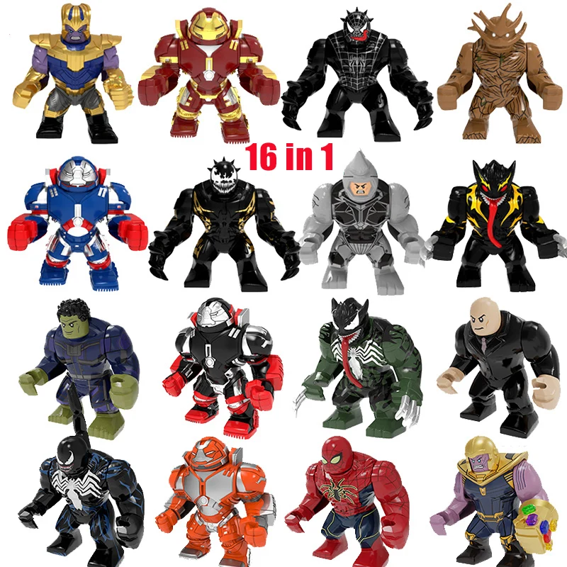 

New Classic Movie Superhero Series Building Blocks Adult Tree Human Hulk Venom Wolverine Model Building Block Toy Gift