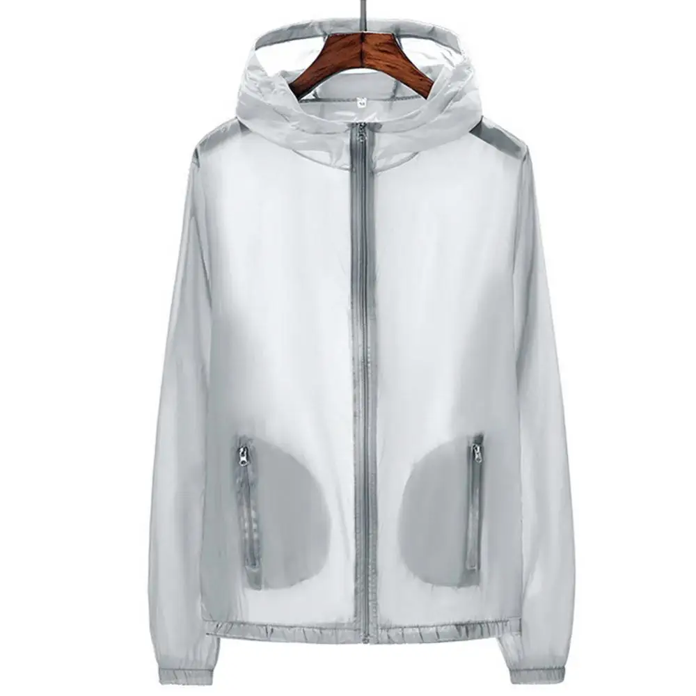 60%HOTUnisex Summer Pockets Zip Hooded Windproof Sun Protection Coat Fishing Jacket