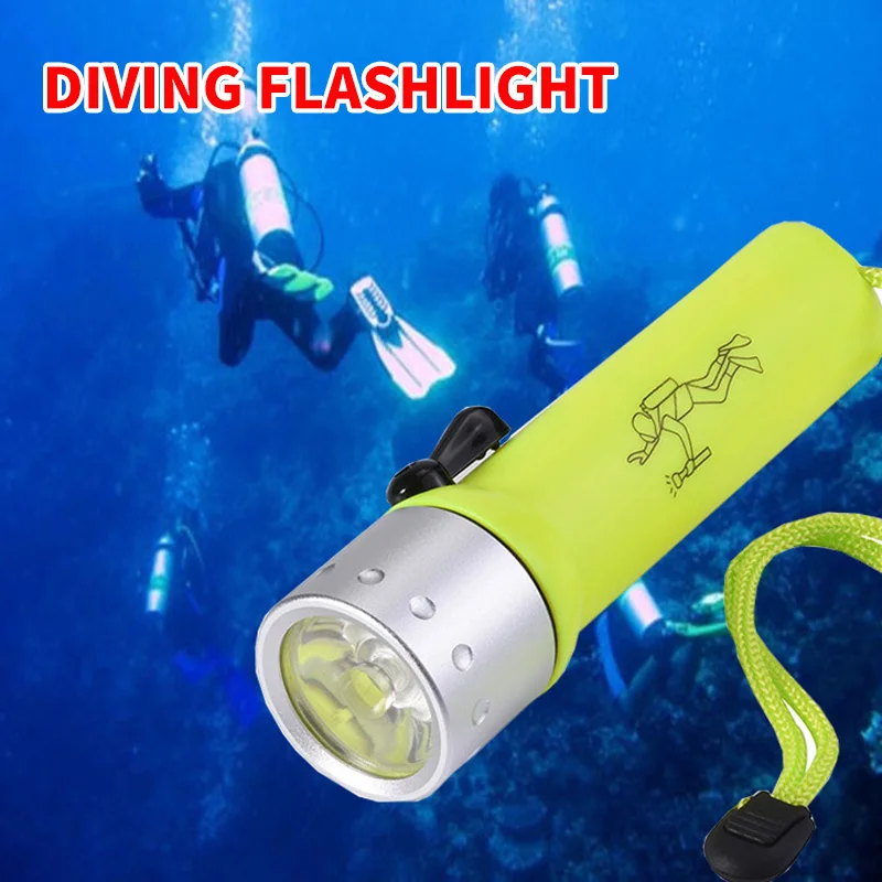 

Diving Flashlight LED Super Underwater 2000LM Waterproof Torch Lamp Professional Scuba for Dive Swimming Under Water Sport