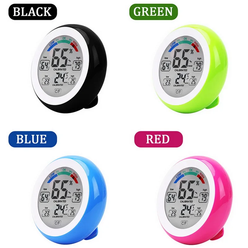 Цифровой ЖК-дисплей комнатный термометр гигрометр круглый беспроводной