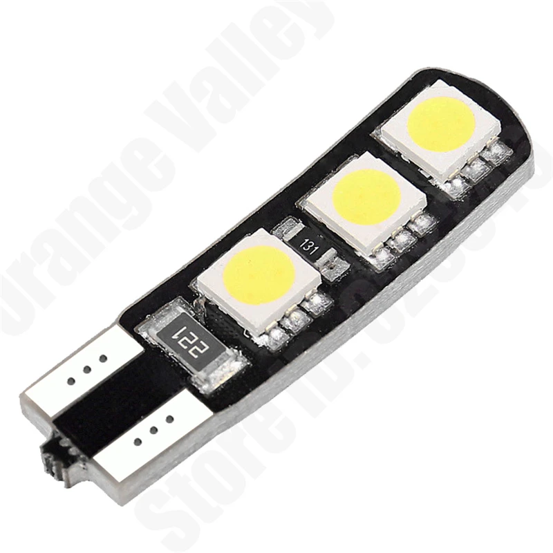 10 шт. T10 6SMD 5050 CANBUS W5W 6 светодиодный DC12V без предупреждения об ошибке Smd Canceller Авто