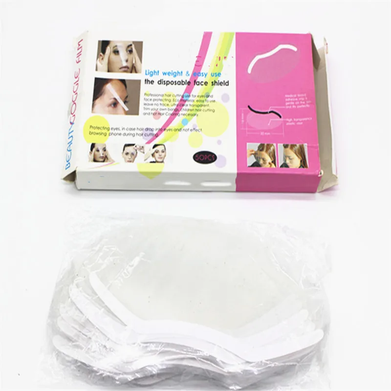 50PCS 50 шт. женские принадлежности одноразовый лицевой щит для лака для волос пленка для парикмахерской для стрижки волос защитный чехол маска - Цвет: 50PCS