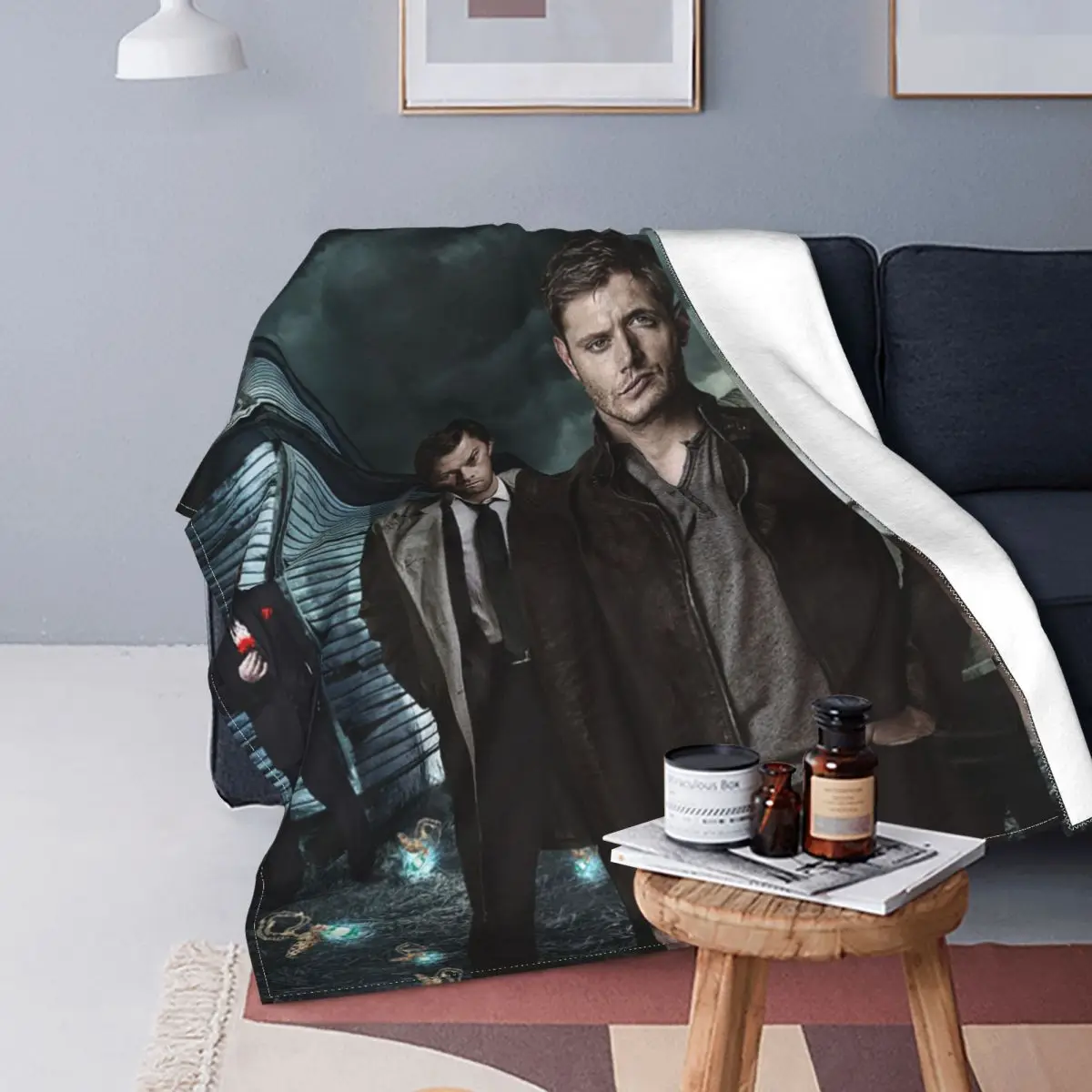 

Manta de Lana Supernatural con estampado de Sam Winchester, manta multifunción Ultra suave, colcha de dormitorio para el hogar