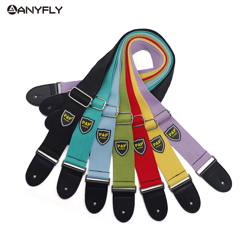 einstellbare gitarre gürtel woven baumwolle akustische elektrische folk gitarre bass strap gürtel mit leder enden free global shipping