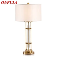 oufula white table lamp contemporary led decorative desk lighting for home living room