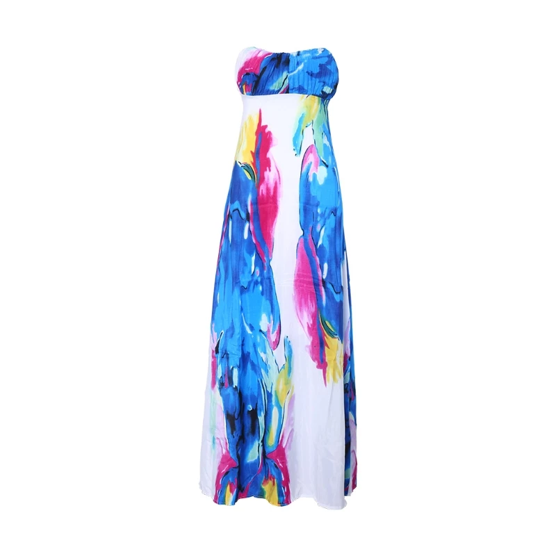 

Women Vintage Sleeveless Floral Long Maxi Dresses Evening Party Dress