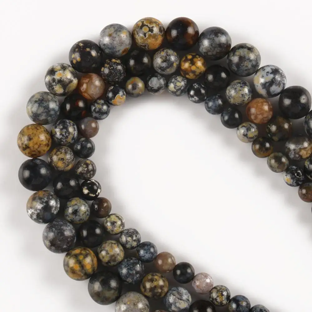 

Natural Top Blue Ocean Jaspers Stone Beads For Jewelry Making Loose Spacer Bead Diy Bracelet Making Accessories 6 8 10mm Strand