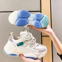 womens sports shoes platform shoes breathable mesh mixed colors casual running chunky sneakers woman vulcanize shoes 2021