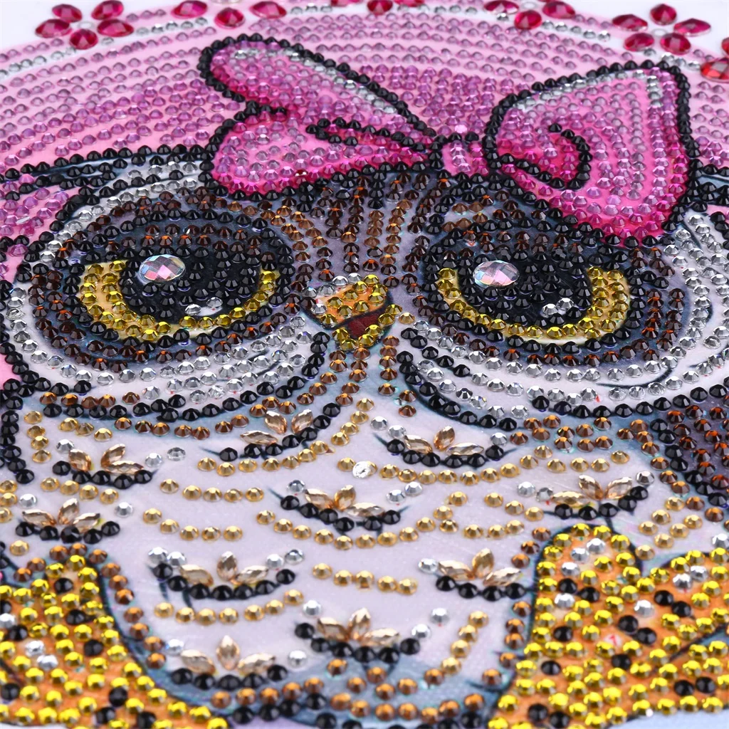 Животное Алмазная картина розовый цветок сова специальная форма круглый