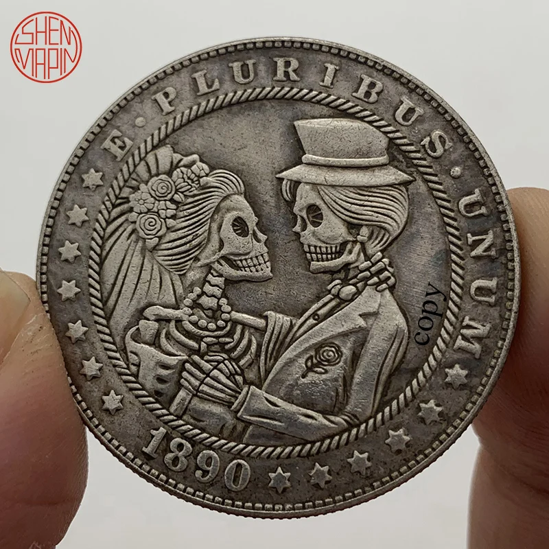 

1890 г., юбилей свадьбы, медная Серебряная фотосессия, эмблема орла, Хобо, никелевая монета, копия монеты