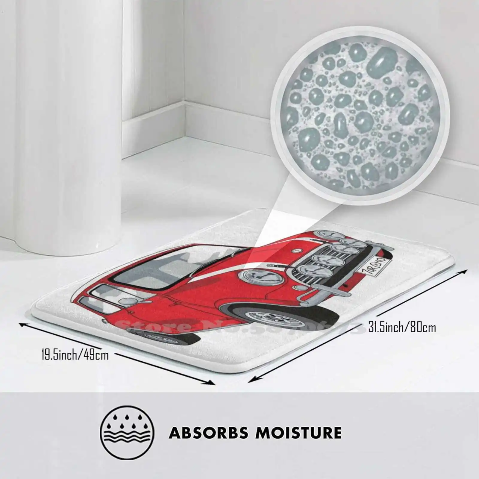 Домашний ковер моррис мини купер 3 размера комнатный Купер красный старый