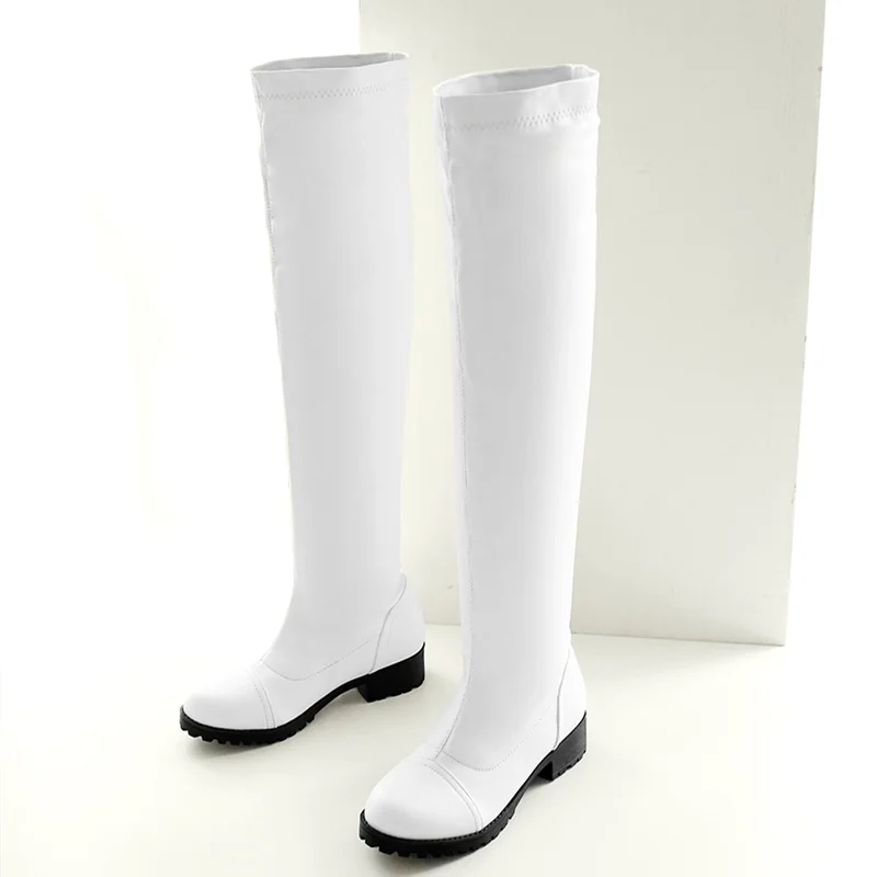 Высокие сапоги до бедра Сезон осень зима Женские высокие Модные повседневные