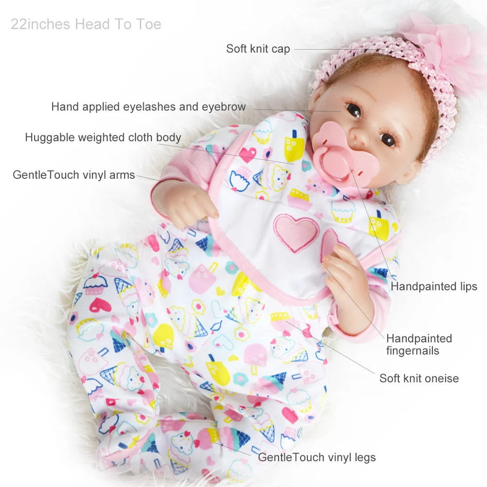 45 см полное Силиконовое боди Reborn Baby Doll игрушка очаровательные реалистичные малыша reborn corpo de silicone inteiro realista