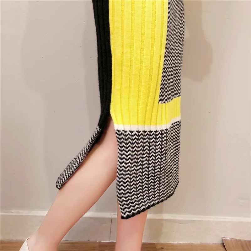 2019 женский костюм из двух предметов Женский пуловер и юбка повседневный
