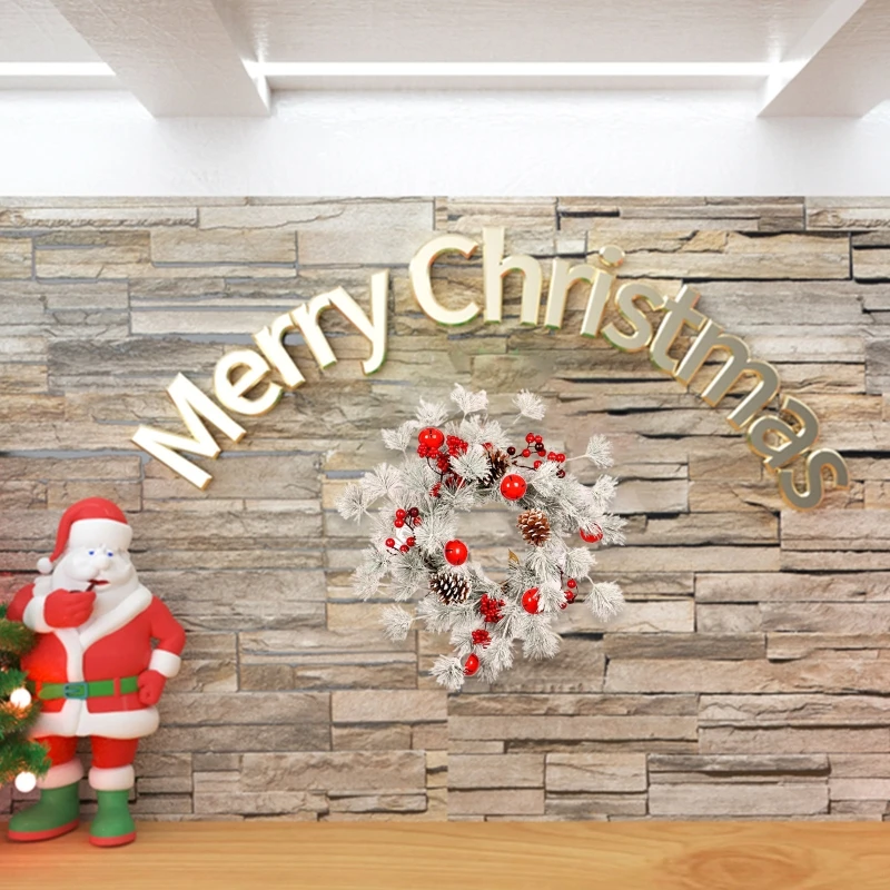 

Christmas Wreaths with Bells Decorations, Xmas Garland Ornament Artificial Home