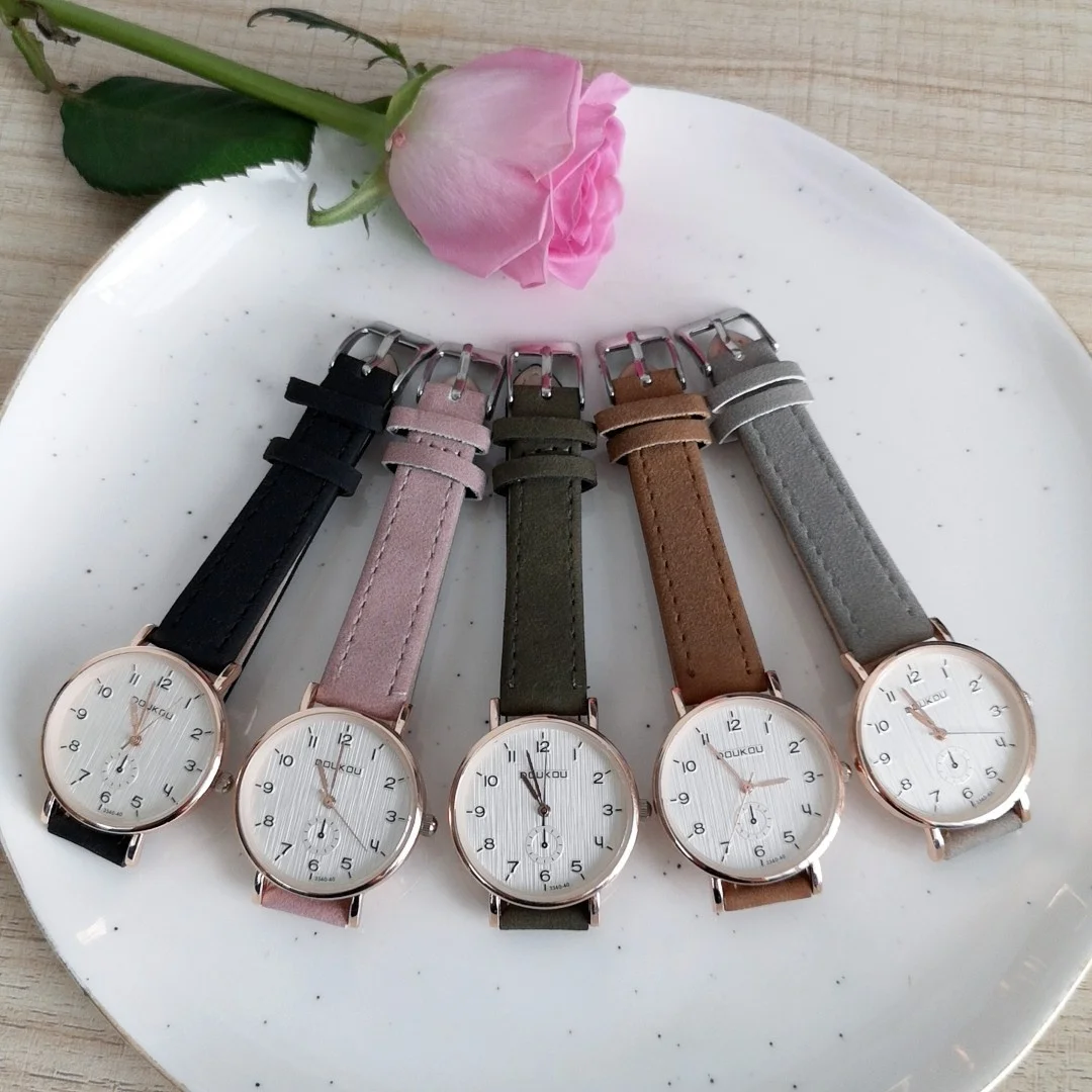 

New Korean digital student female watches Luxury Leather Quartz Women's Ladies Fashion Watch Wristwatch Clock relogio feminino