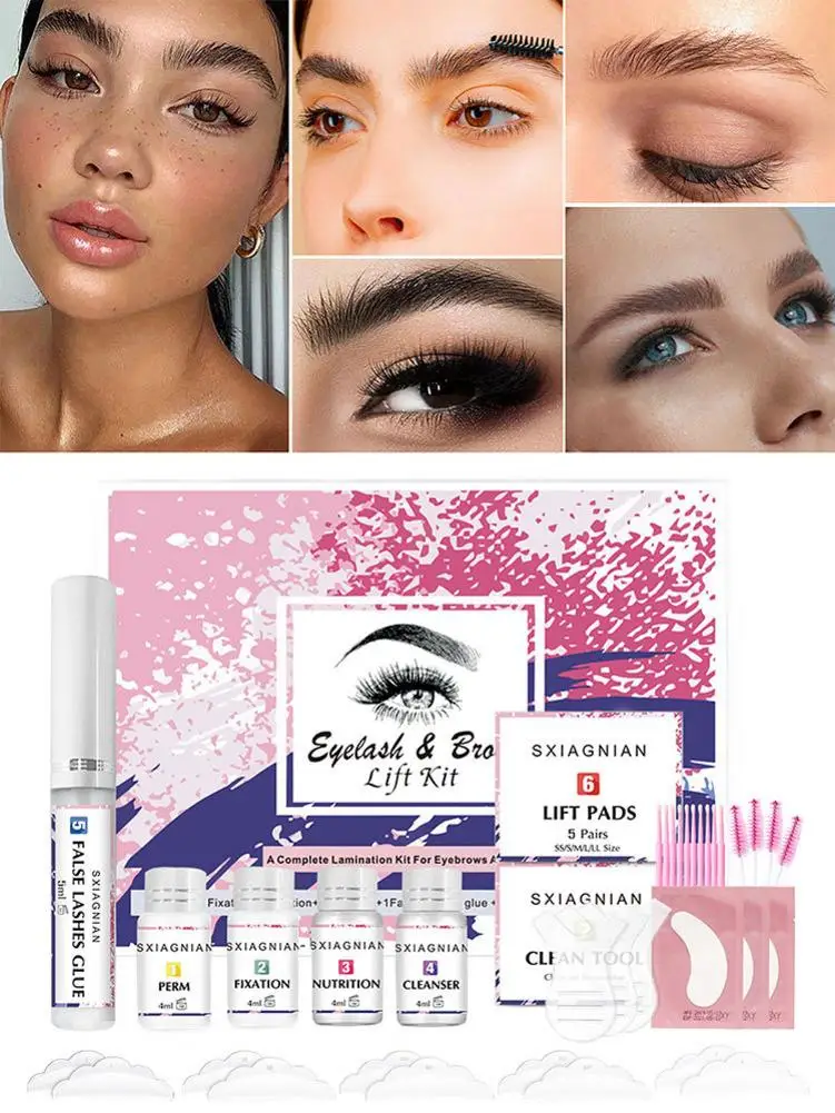 

All In One Eyelash Perm Set Eyelash Perming Eyebrow Set Eyelash Simple Keratin Eyebrow Eye lash extension lift perming kit tool