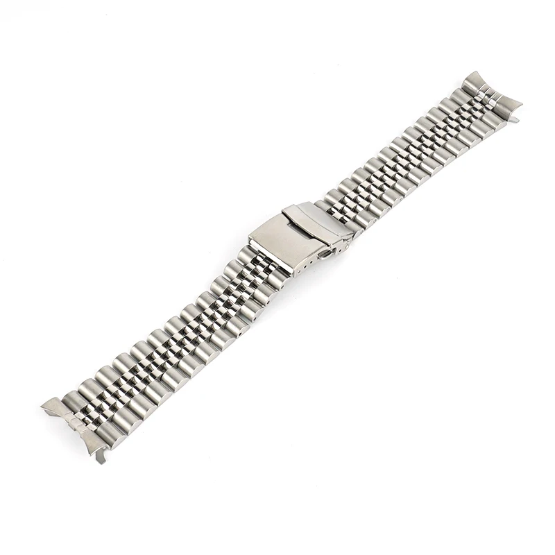 

22mm Brush Polish solid Stainless Steel jubilee Watch Strap band Curved end for SKX007 SKX009 7002 Watch