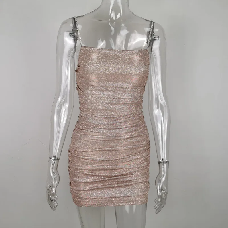

Sexy Women Sleeveless Bodycon Dress Ladies High Waist Club Dress Female Sparkly Party Dress for Summer Vestidos