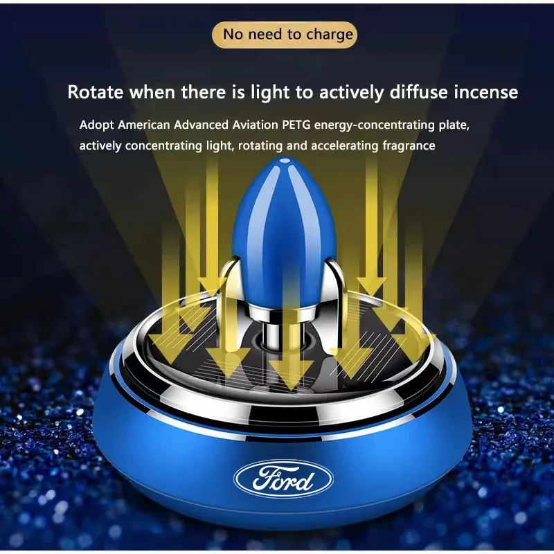 

For Ford MK2 3 New Solar Car Perfume, Creative Rocket Rotation Aromatherapy, Car Decorations, Personalized Creative Decorations