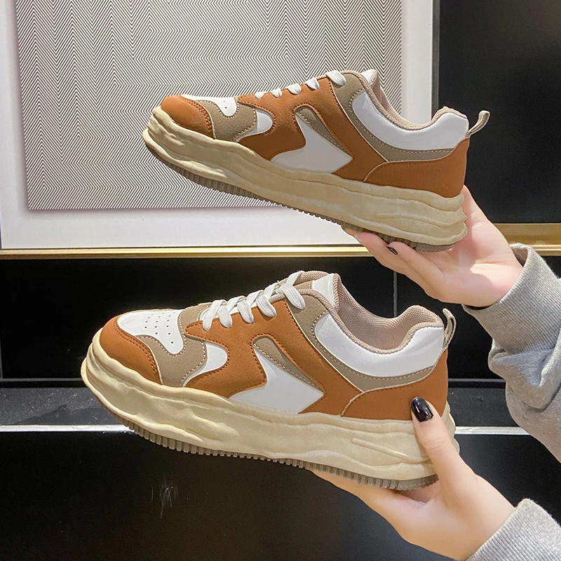

Spring and Autumn Sports Shoes Women's Thick-soled Vulcanized Shoes Fashion Casual Shoes Flat Shoes Net Red Models