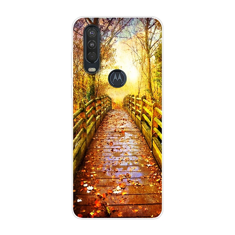 40 Для Motorola One Action чехол 6,3 ''мультяшная мягкая ТПУ Силиконовая задняя крышка для MOTO One Action OneAction чехол для телефона funda One Vision - Цвет: 40