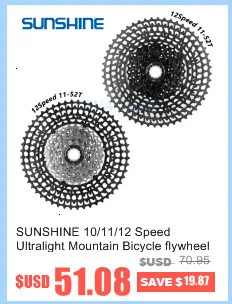 Солнечный велосипед кассета 11 12 скоростей MTB велосипед freewheel 11-50 T/11-52 T Сверхлегкий 360 г CNC Freewheel MTB части для HG