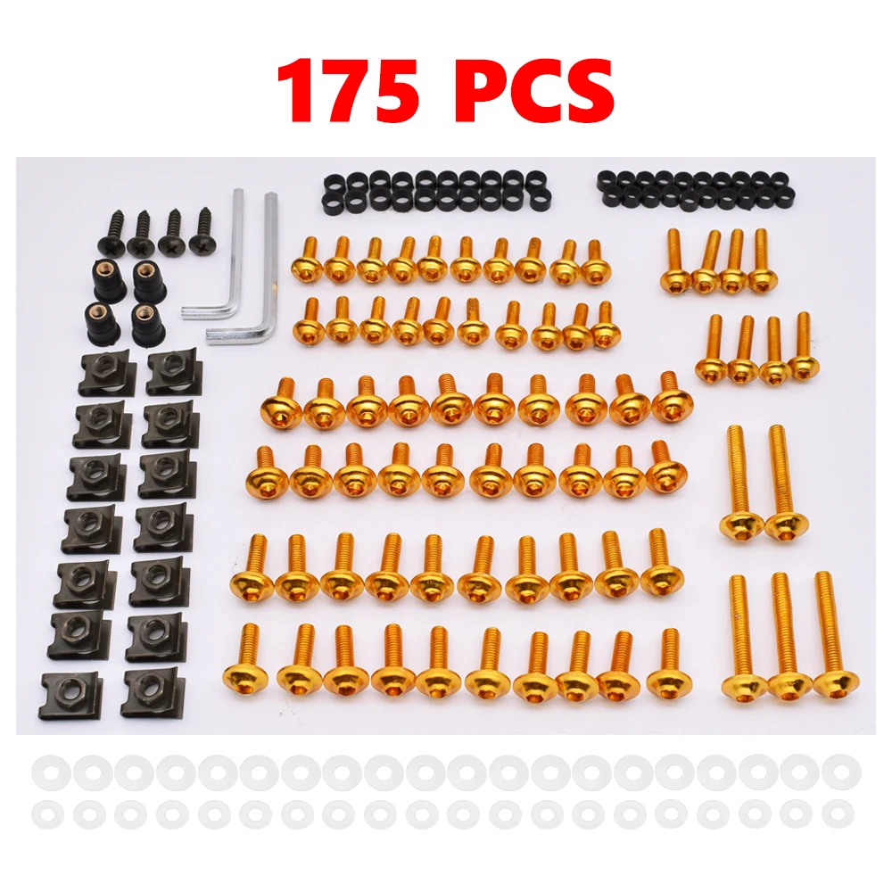 175 шт. универсальные болты для обтекателя лобового стекла мотоцикла крепежные