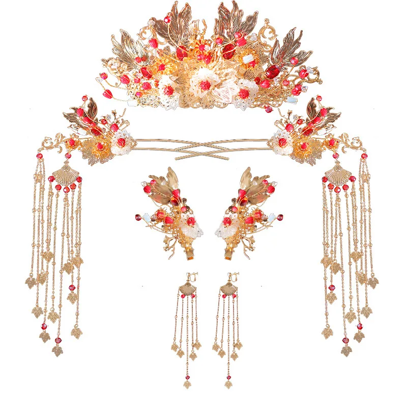 

Bride tiara Chinese court retro atmosphere simple tiara wedding rockhopper cheongsam hair accessories