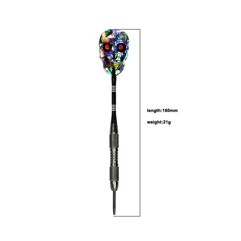 

1Pcs 19g Aluminum Alloy Darts Carved Aluminum Pole Skull Sports Game Leaf Dartboard Heavy Dart For Indoor Dart U0K1