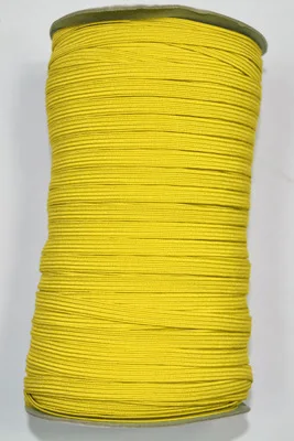 gold yellow 6 мм Красочные белые черные эластичные ленты канатная Резиновая лента линия спандекс лента шитье из кружева отделка поясная лента аксессуары для одежды 100y - Цвет: gold yellow