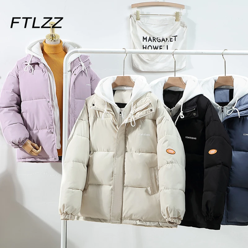 

Puffer Jacket 2021 New Winter Women Thick Warm Cotton-padded Coat Femal Hooded Patchwork Short Parkas Korean Outwear