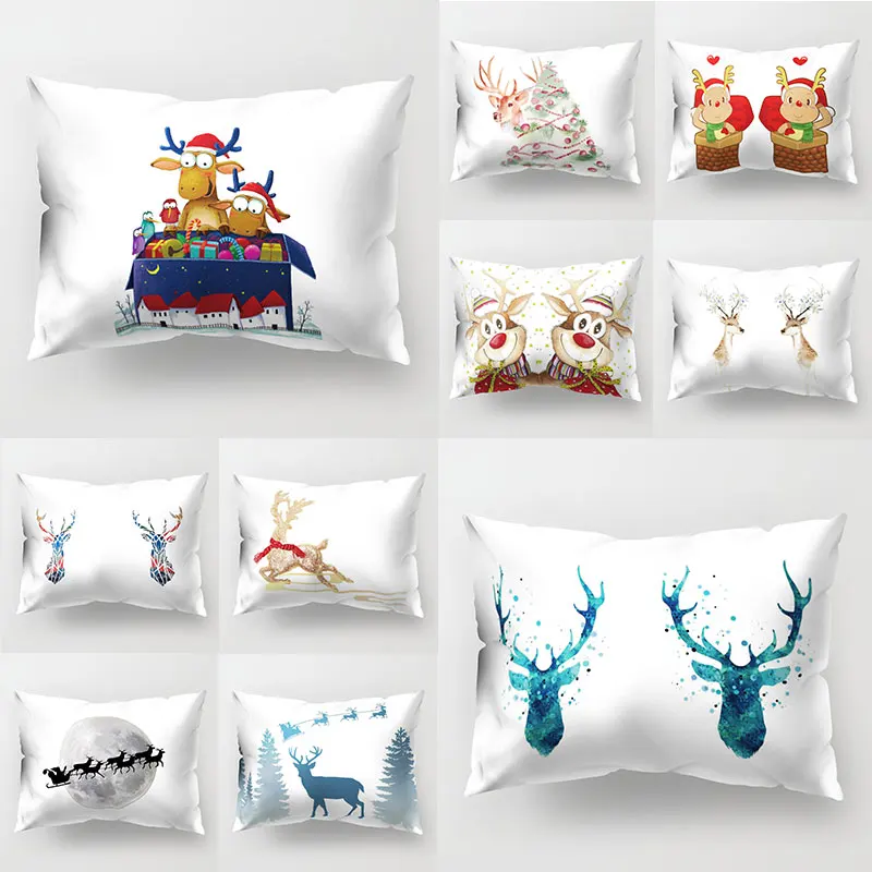 

Decorative Cute Pillow Case Durable Cushion Cover Refreshing Christmas Decor Throw Pillows Covers Comfortable Pillowslip