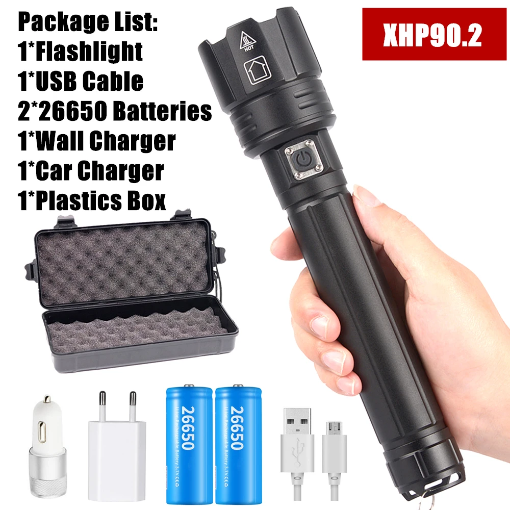 Option I Xhp90 xhp90.2 xhp70.2 Мощный USB светодиодный фонарь, ручная лампа 26650 18650, перезаряжаемый тактический фонарь - Emitting Color: Option I