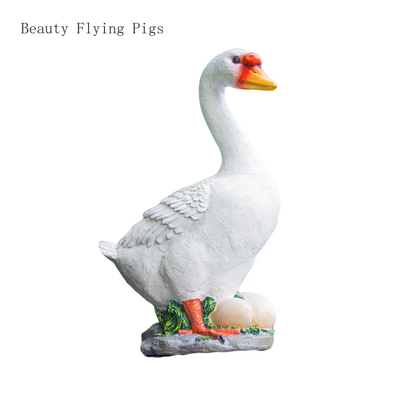 

Fashion garden statue resin simulation animal cute duck craft creative home animal goose decoration garden art ornament