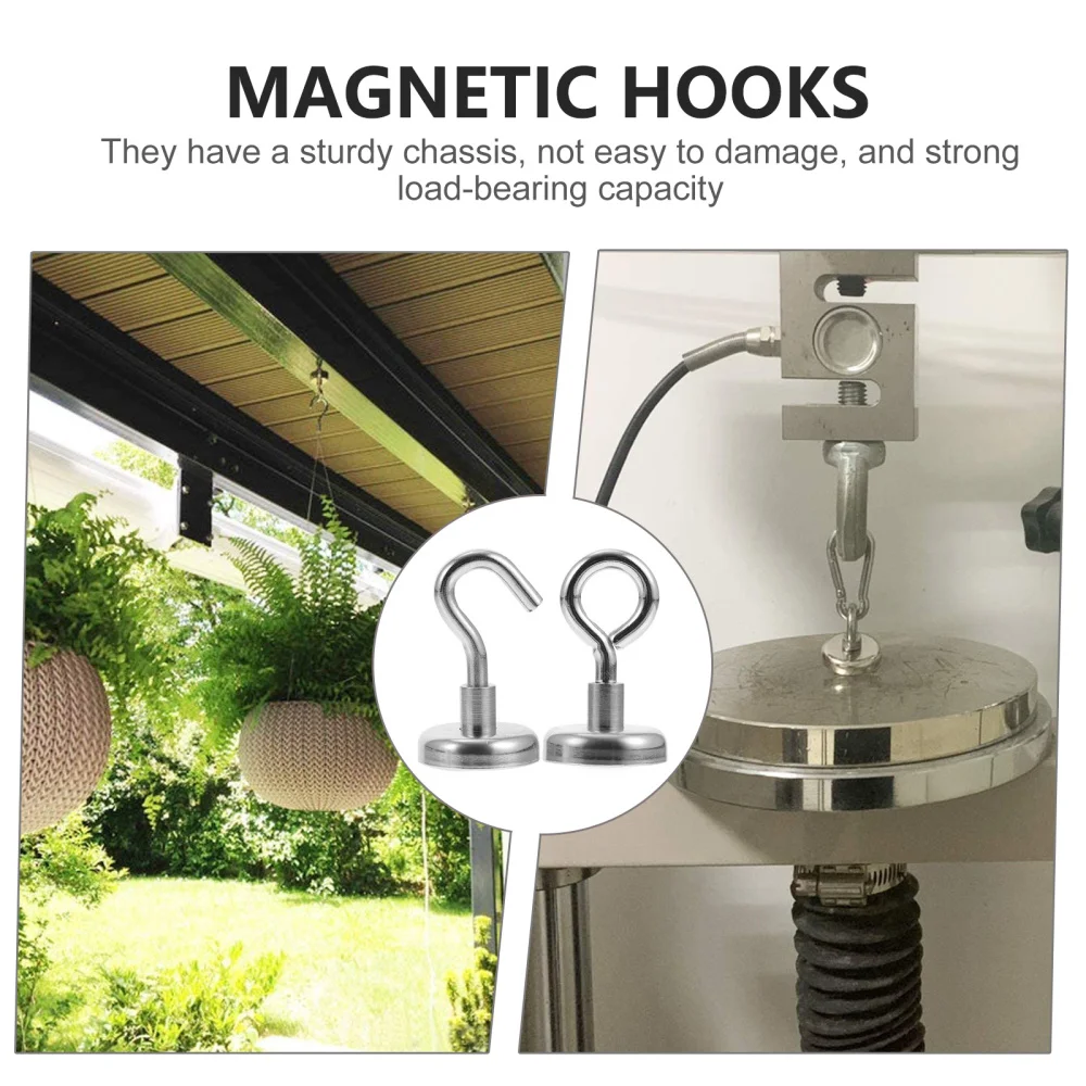 

8 Pcs Magnetic Hooks Practical Countersunk Hooks Heavy Duty Magnetic Hooks