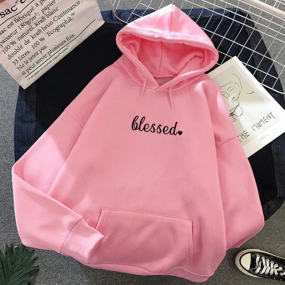 Llessed/Толстовка в Корейском стиле с буквенным принтом Женская толстовка Kawaii