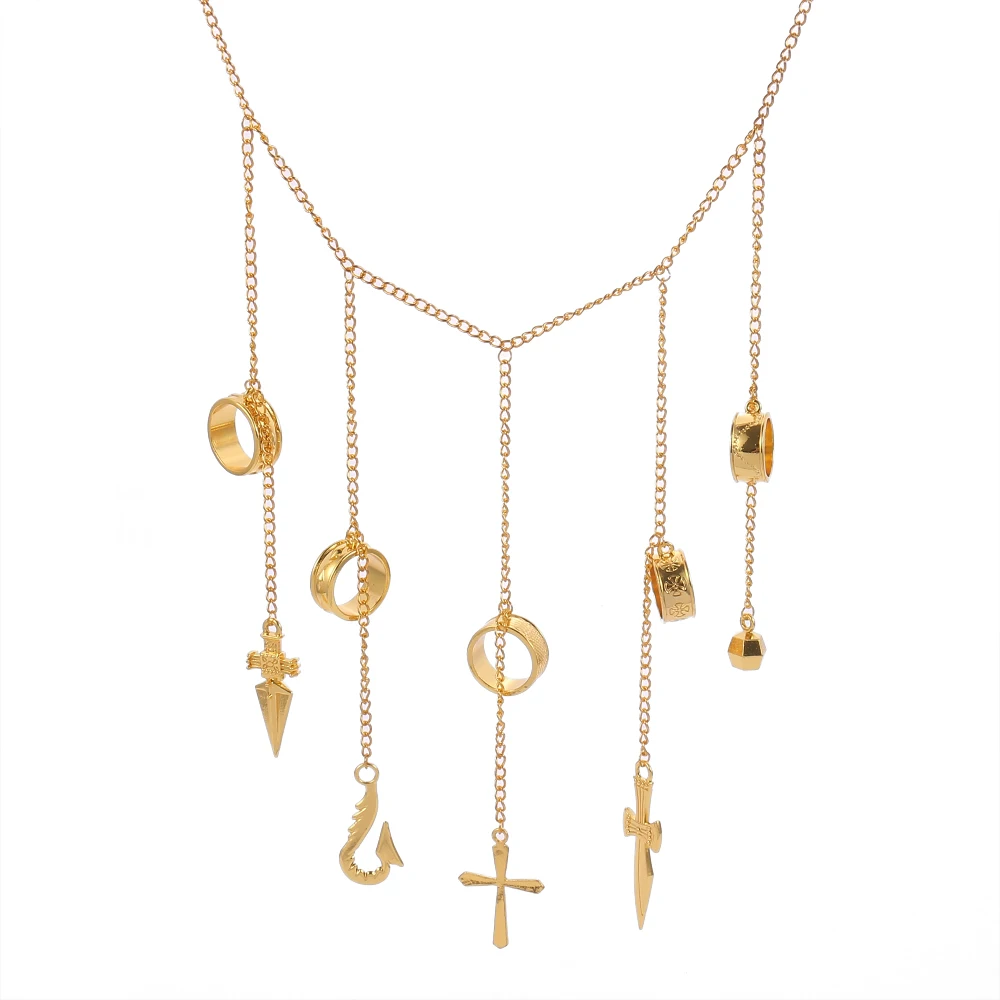 Японское аниме Hunter X Kurapika индивидуальная Мода кулон цепочка кольцо на палец