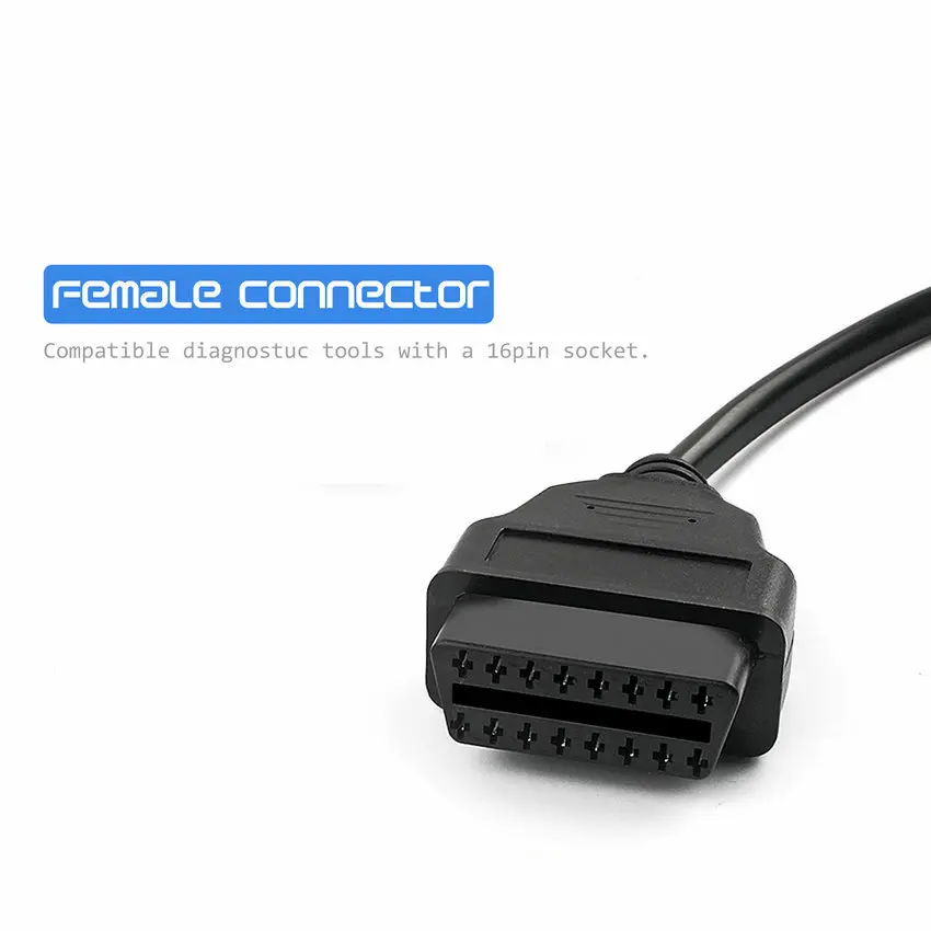 ELM327 OBD2 16Pin мужского и женского пола удлинитель кабель 30 см передачи разъем OBD 16