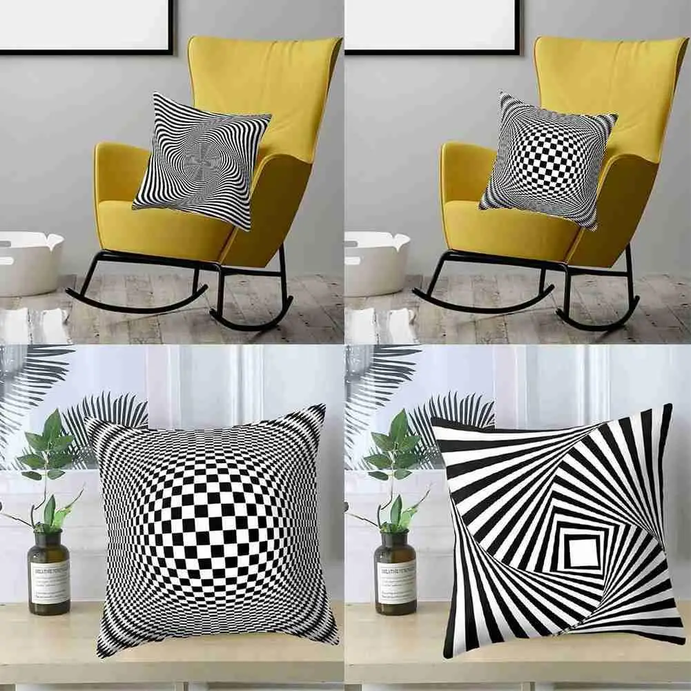 

45X45CM Cushion Cover Blue abstract printed Polyester Throw Pillow Case Art Pillowcase Square Home Decor